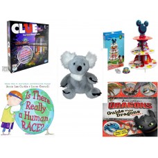 Children's Gift Bundle [5 Piece] -  Clue  - Wilton Mickey Mouse Clubhouse Cupcake Stand Kit  - Build A Bear  Koala Bear 12" - Is There Really a Human Race?  - Guide to the Dragons Volume 1   